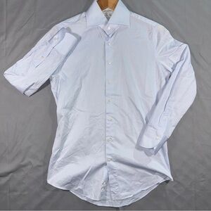 Suitsupply Dress Shirt Mens 15 38 Blue Egyptian Cotton Slim Fit Long Sleeve